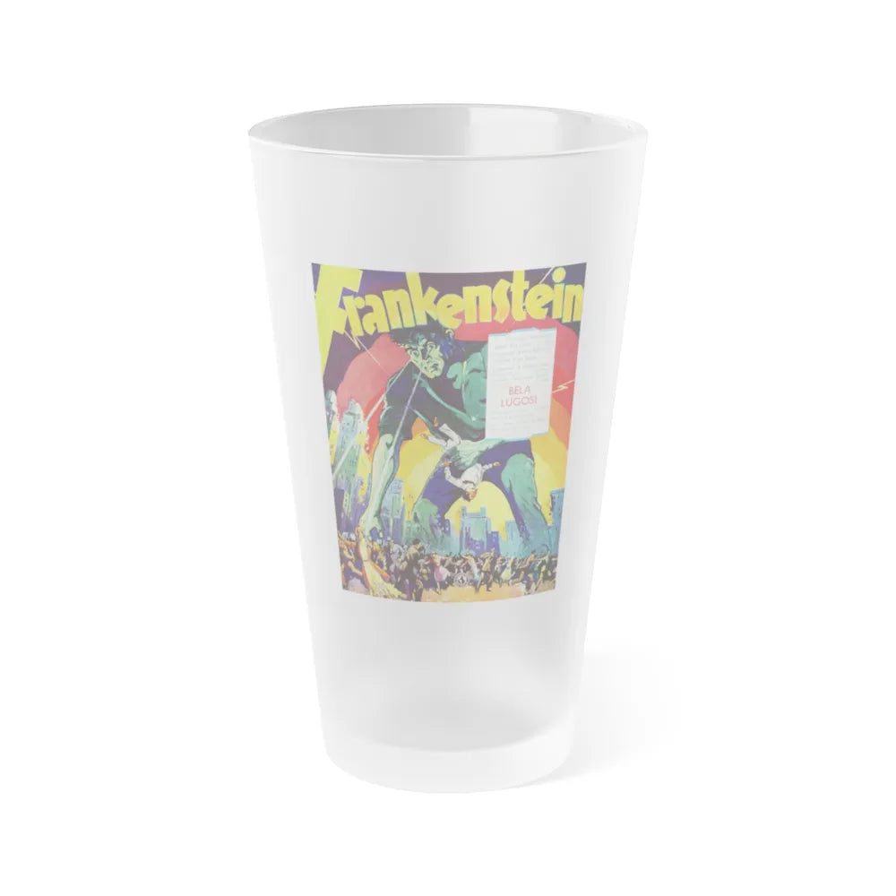 FRANKENSTEIN (ADVANCE) Movie Poster - Frosted Pint Glass 16oz-16oz-Frosted-Go Mug Yourself