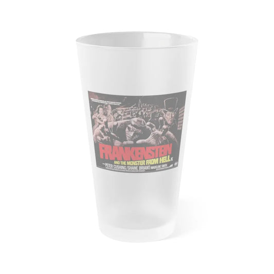 FRANKENSTEIN AND THE MONSTER FROM HELL 1974 Movie Poster - Frosted Pint Glass 16oz-16oz-Frosted-Go Mug Yourself