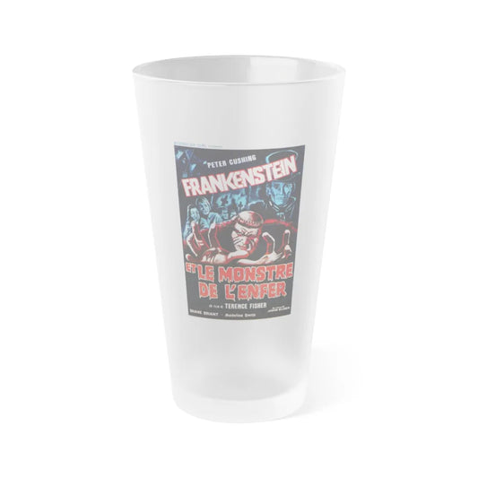 FRANKENSTEIN AND THE MONSTER FROM HELL (FRENCH) 1974 Movie Poster - Frosted Pint Glass 16oz-16oz-Frosted-Go Mug Yourself