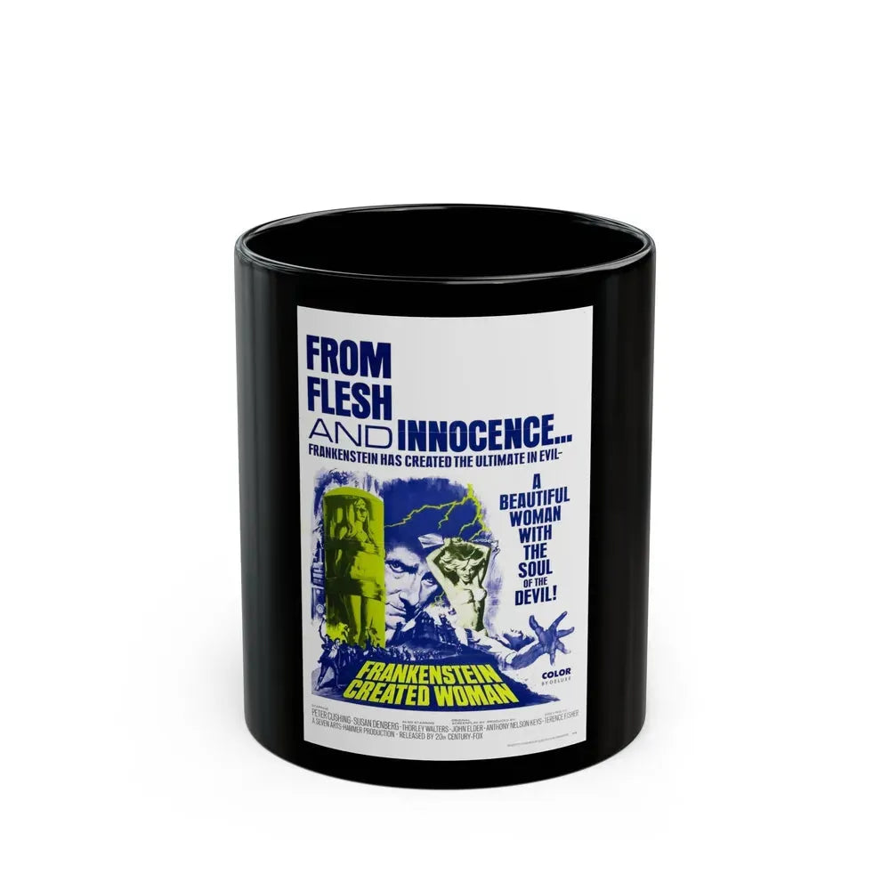 FRANKENSTEIN CREATED WOMAN 1967 Movie Poster - Black Coffee Mug 11oz - Go Mug Yourself