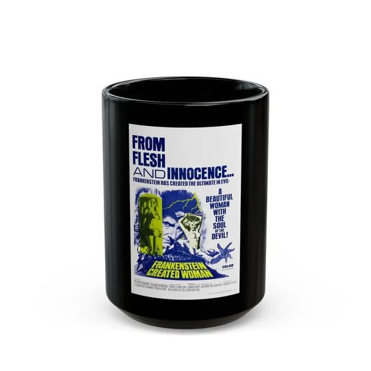 FRANKENSTEIN CREATED WOMAN 1967 Movie Poster - Black Coffee Mug 15oz - Go Mug Yourself