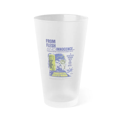 FRANKENSTEIN CREATED WOMAN 1967 Movie Poster - Frosted Pint Glass 16oz-16oz-Frosted-Go Mug Yourself