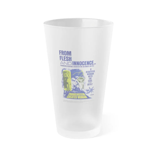 FRANKENSTEIN CREATED WOMAN 1967 Movie Poster - Frosted Pint Glass 16oz-16oz-Frosted-Go Mug Yourself