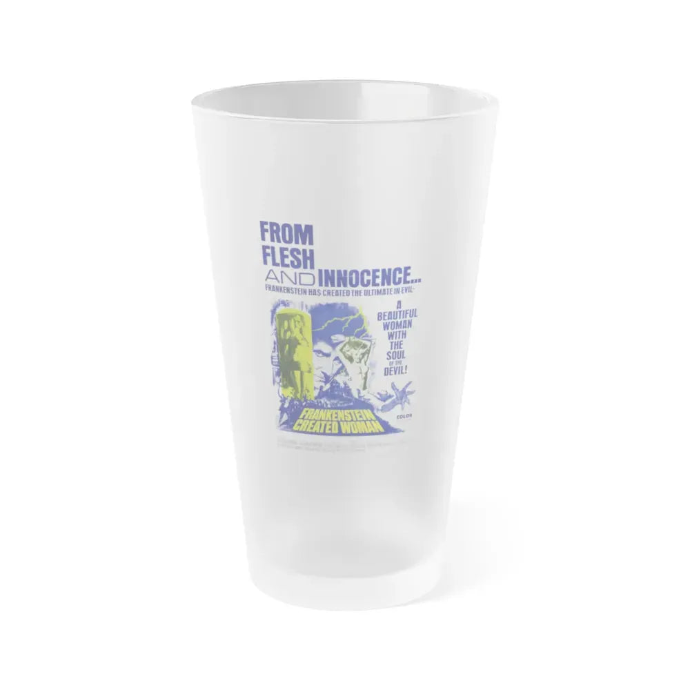 FRANKENSTEIN CREATED WOMAN 1967 Movie Poster - Frosted Pint Glass 16oz 16oz Frosted - Go Mug Yourself