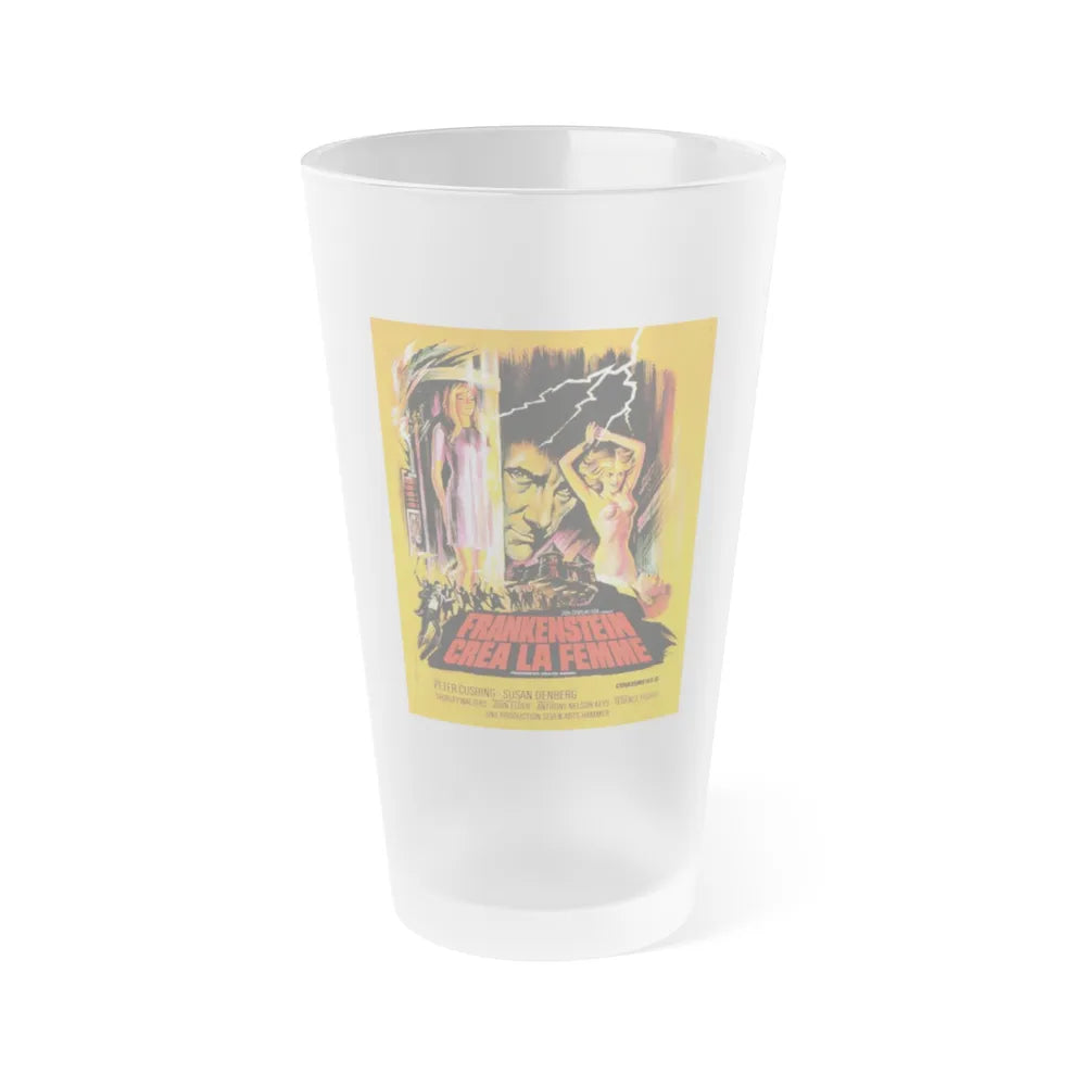 FRANKENSTEIN CREATED WOMAN (FRENCH) 1967 Movie Poster - Frosted Pint Glass 16oz-16oz-Frosted-Go Mug Yourself