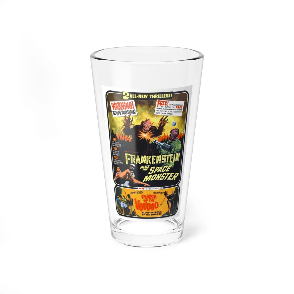 FRANKENSTEIN MEETS THE SPACE MONSTER + CURSE OF THE VOODOO 1965 Movie Poster - Pint Glass 16oz-16oz-Go Mug Yourself