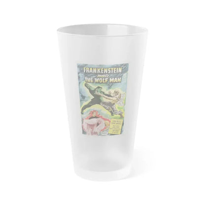 FRANKENSTEIN MEETS THE WOLF MAN (2) 1943 Movie Poster - Frosted Pint Glass 16oz 16oz Frosted - Go Mug Yourself