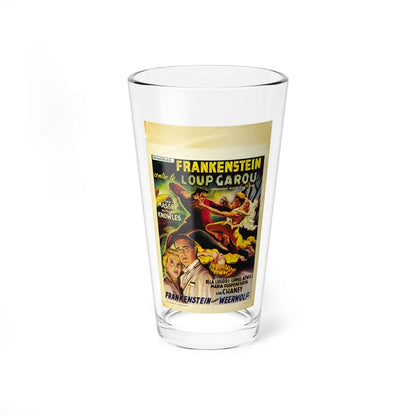 FRANKENSTEIN MEETS THE WOLF MAN (BELGIAN) 1943 Movie Poster - Pint Glass 16oz-16oz-Go Mug Yourself