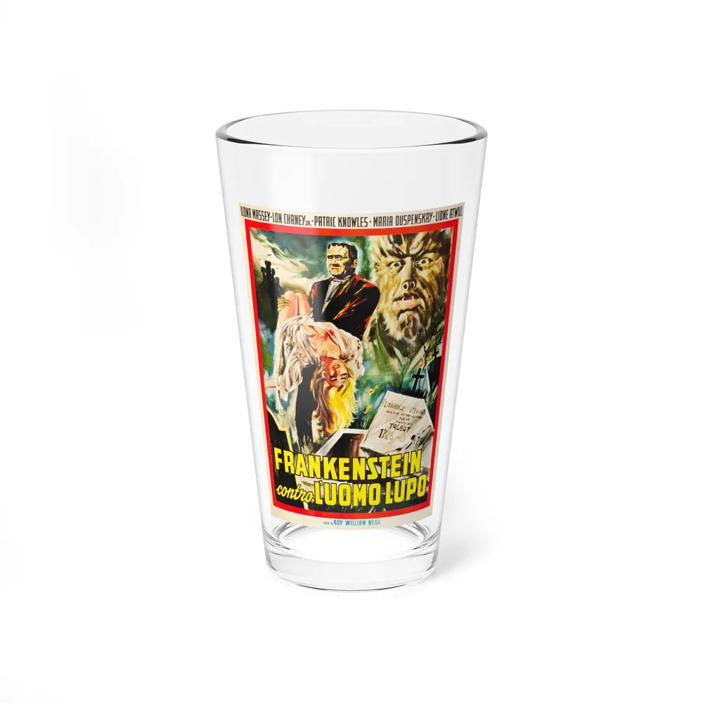 FRANKENSTEIN MEETS THE WOLF MAN (ITALIAN) 1943 Movie Poster - Pint Glass 16oz-16oz-Go Mug Yourself