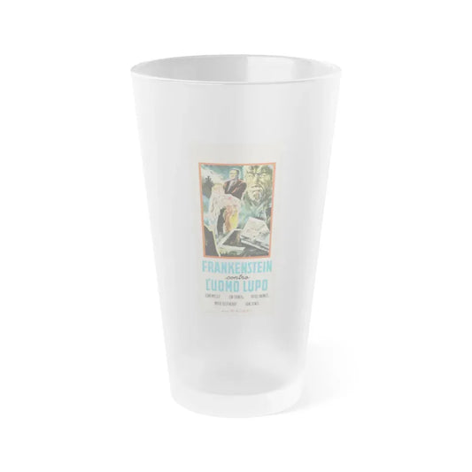 FRANKENSTEIN MEETS THE WOLF MAN (SPANISH) 2 1943 Movie Poster - Frosted Pint Glass 16oz 16oz Frosted - Go Mug Yourself