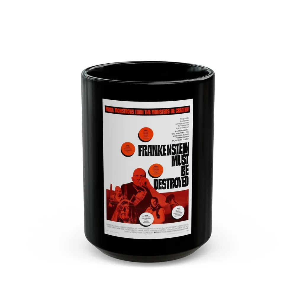 FRANKENSTEIN MUST BE DESTROYED 1969 Movie Poster - Black Coffee Mug-15oz-Go Mug Yourself