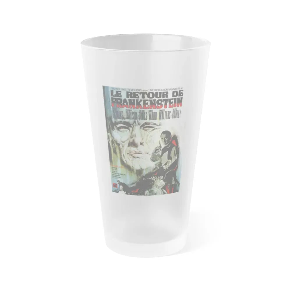 FRANKENSTEIN MUST BE DESTROYED (FRENCH) 1969 Movie Poster - Frosted Pint Glass 16oz 16oz Frosted - Go Mug Yourself