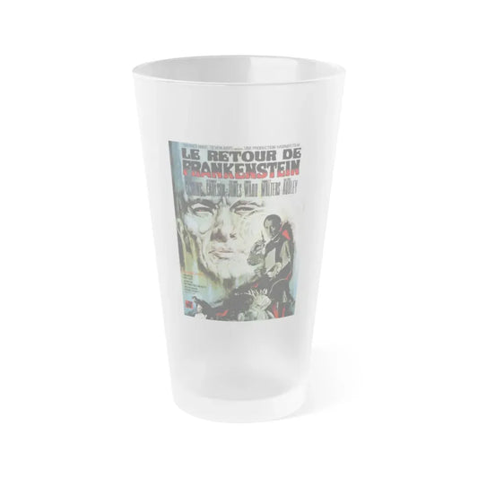 FRANKENSTEIN MUST BE DESTROYED (FRENCH) 1969 Movie Poster - Frosted Pint Glass 16oz 16oz Frosted - Go Mug Yourself