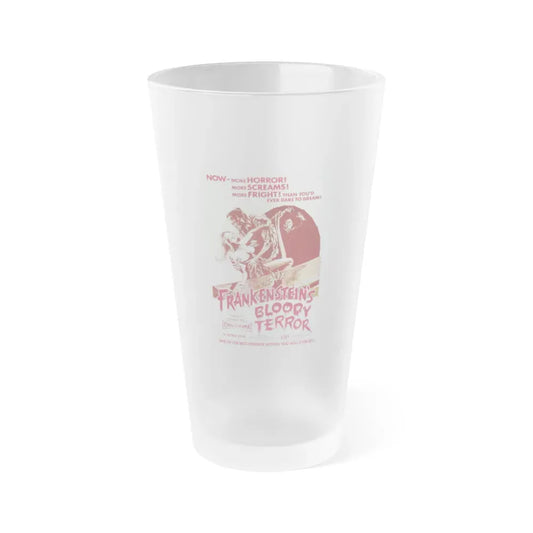 FRANKENSTEIN'S BLOODY TERROR 1968 Movie Poster - Frosted Pint Glass 16oz 16oz Frosted - Go Mug Yourself