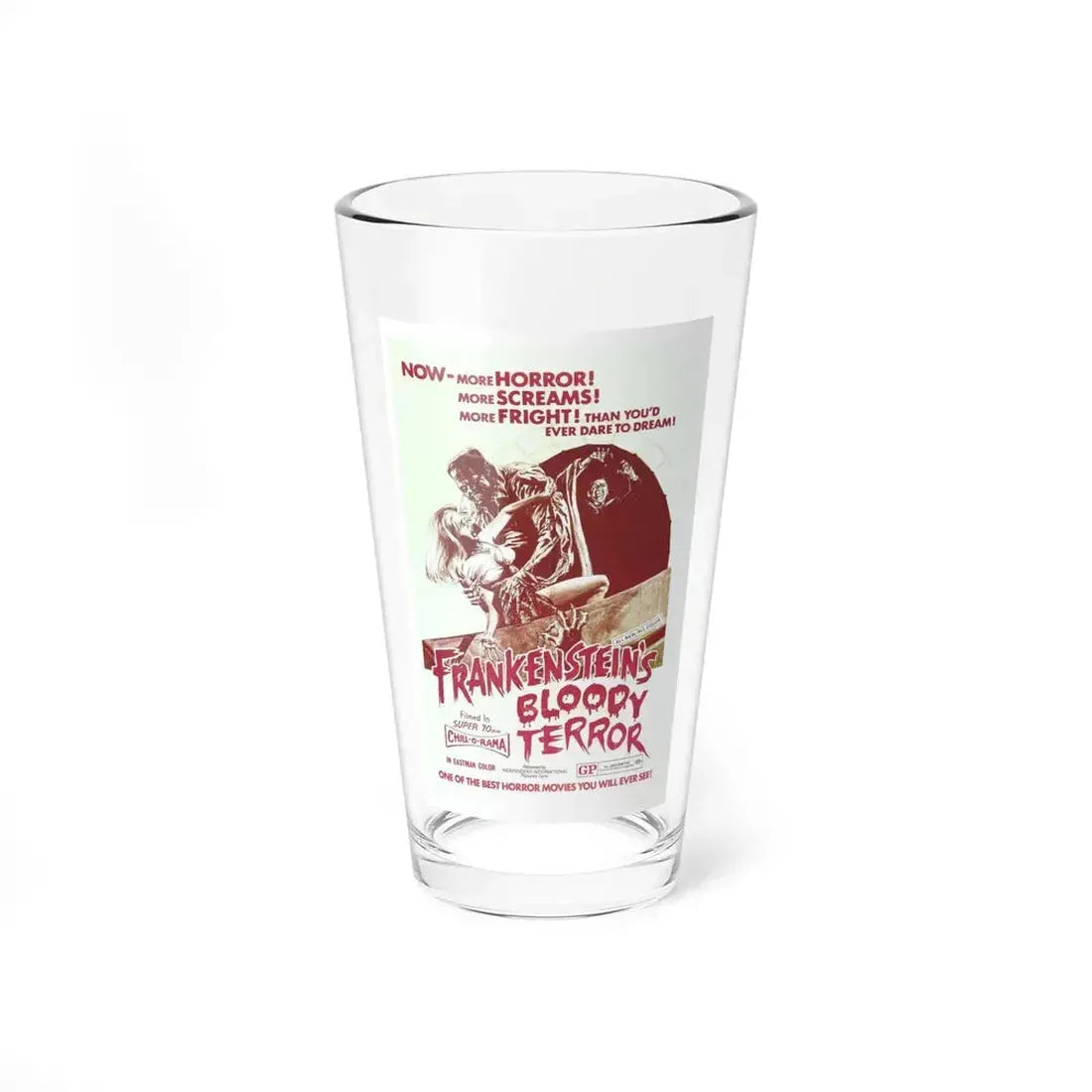 FRANKENSTEIN'S BLOODY TERROR 1968 Movie Poster - Pint Glass 16oz 16oz - Go Mug Yourself