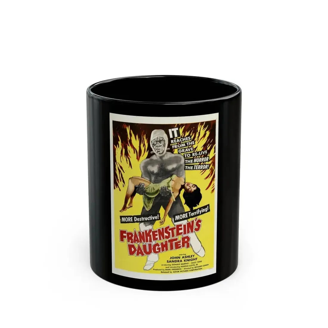 FRANKENSTEIN'S DAUGHTER 1958 Movie Poster - Black Coffee Mug 11oz - Go Mug Yourself