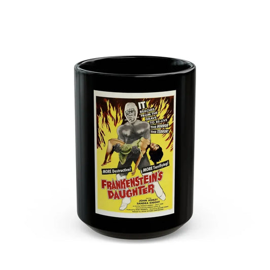 FRANKENSTEIN'S DAUGHTER 1958 Movie Poster - Black Coffee Mug 15oz - Go Mug Yourself
