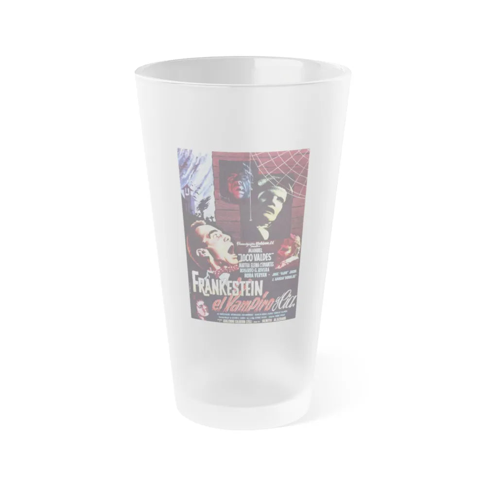 FRANKENSTEIN, THE VAMPIRE AND CO 1962 Movie Poster - Frosted Pint Glass 16oz-16oz-Frosted-Go Mug Yourself