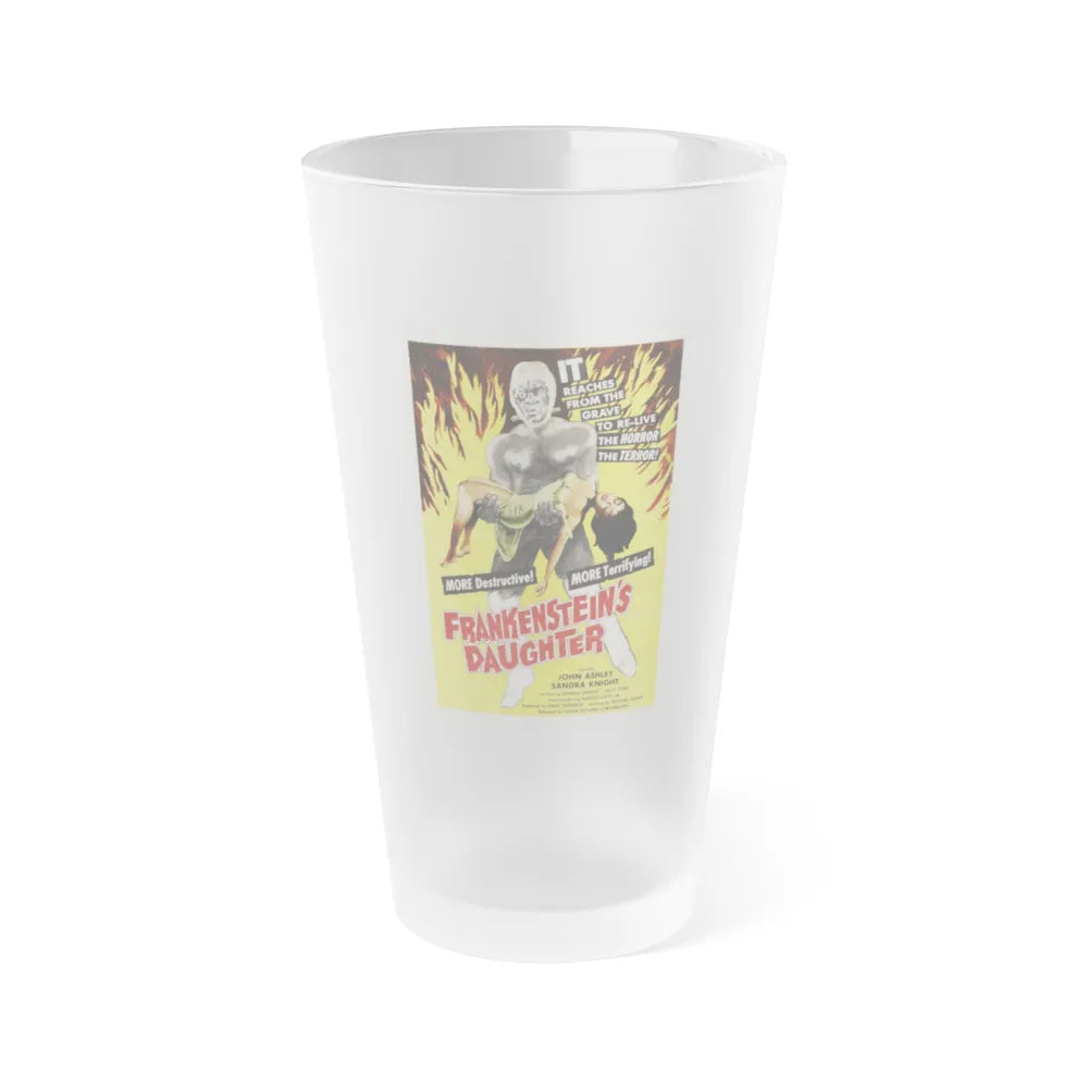 FRANKENSTEIN'S DAUGHTER 1958 Movie Poster - Frosted Pint Glass 16oz-16oz-Frosted-Go Mug Yourself