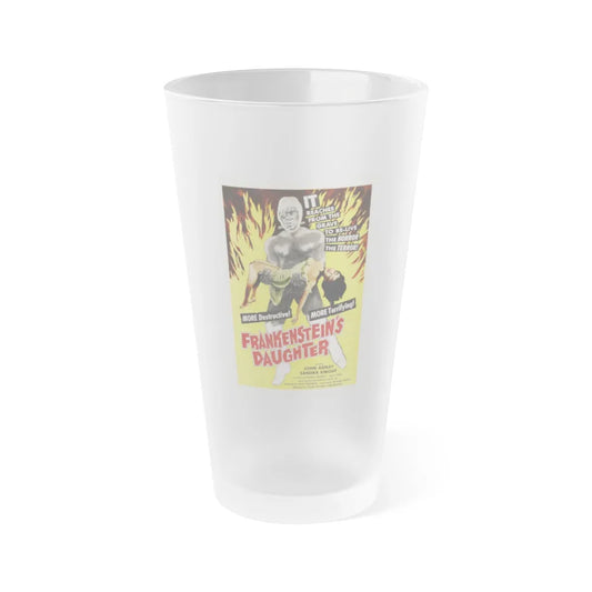 FRANKENSTEIN'S DAUGHTER 1958 Movie Poster - Frosted Pint Glass 16oz-16oz-Frosted-Go Mug Yourself