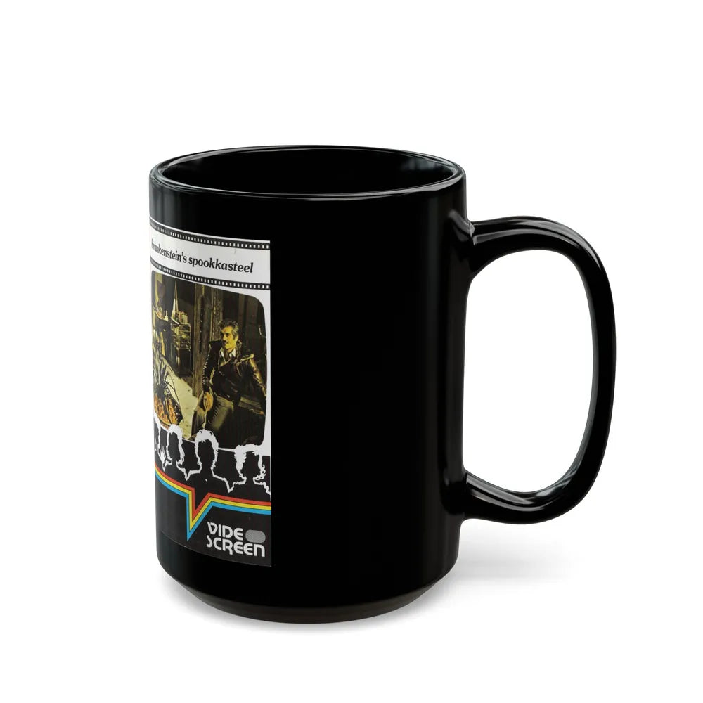 FRANKENSTEINS SPOOKKASTEEL VIDEO SCREEN (VHS COVER) - Black Coffee Mug-Go Mug Yourself