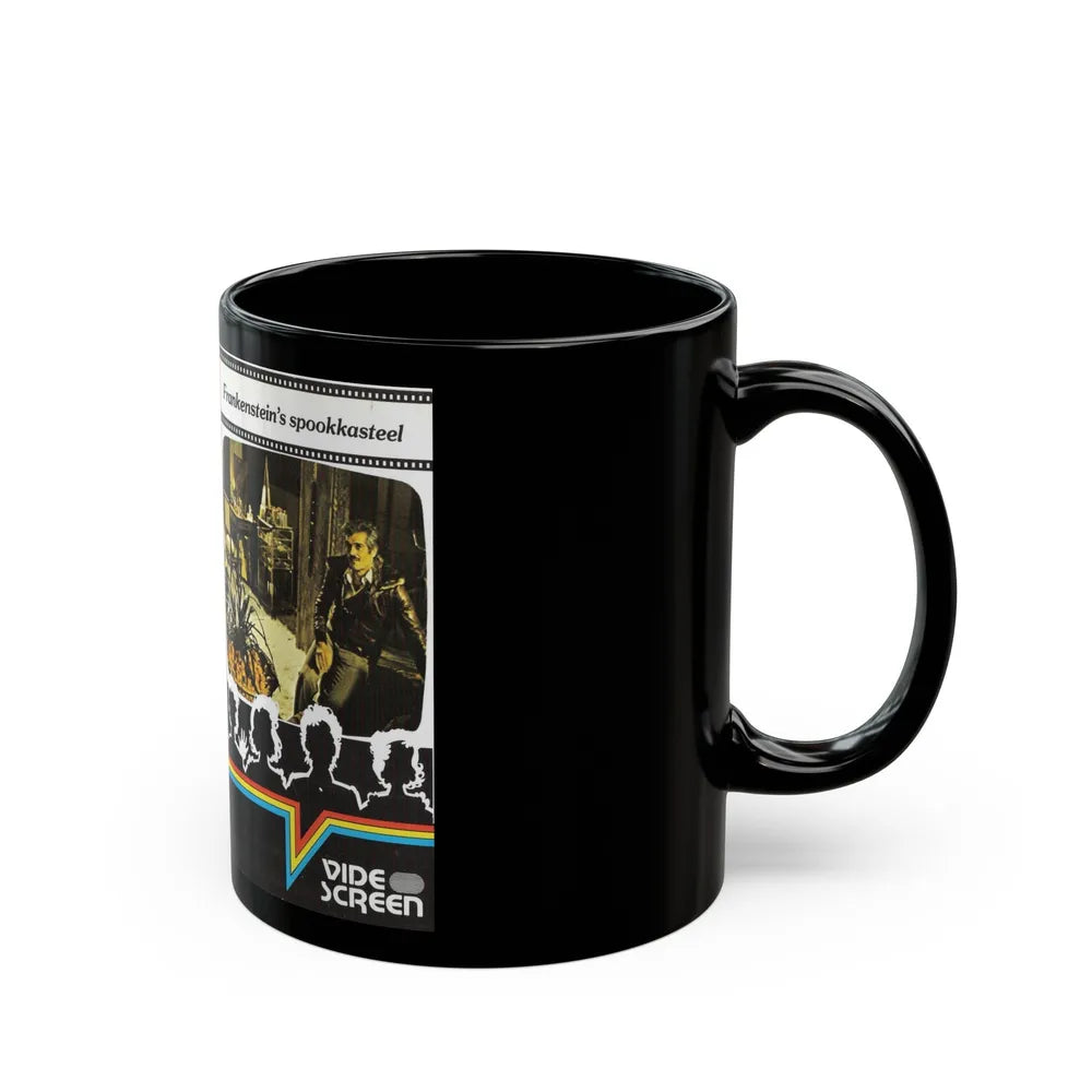 FRANKENSTEINS SPOOKKASTEEL VIDEO SCREEN (VHS COVER) - Black Coffee Mug-Go Mug Yourself