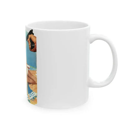 Frankie and Annette tangle with The Mob in Beach Blanket - White Coffee Mug - Go Mug Yourself