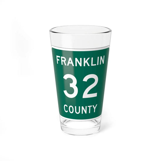 Franklin County 32 NY (New York) (Road Sign) Pint Glass 16oz 16oz - Go Mug Yourself