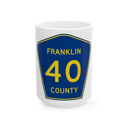 Franklin County Route 40 AR (Arkansas) (Road Sign) White Coffee Mug 15oz - Go Mug Yourself
