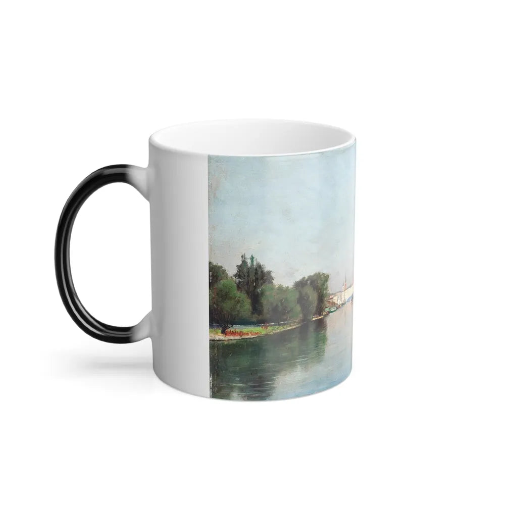 Frans Johan Tiger (1849-1919) River Landscape - Oil on Canvas - Color Changing Mug 11oz-Go Mug Yourself