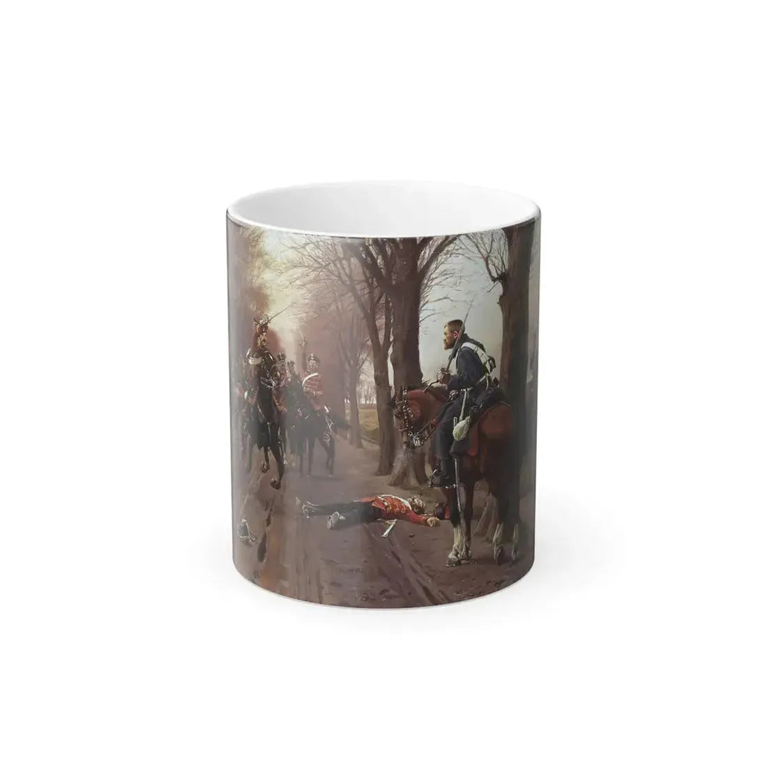 Frants Henningsen (1850-1908) The Hero from 1894 (Danish hero Niels Kjeldsen fighting Prussian hussars) -0 - Color Changing Mug 11oz 11oz - Go Mug Yourself