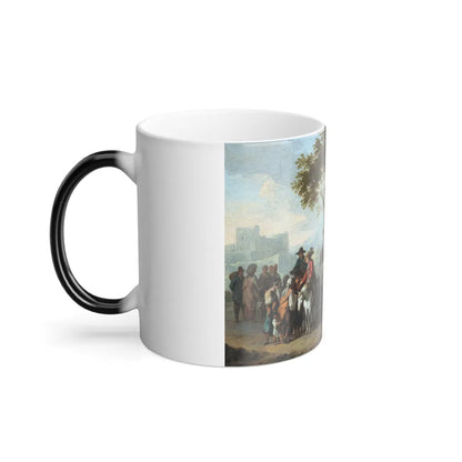 Franz de Paula Ferg (1689-1740) A Company at Rest - Oil on Copper - Color Changing Mug 11oz-Go Mug Yourself