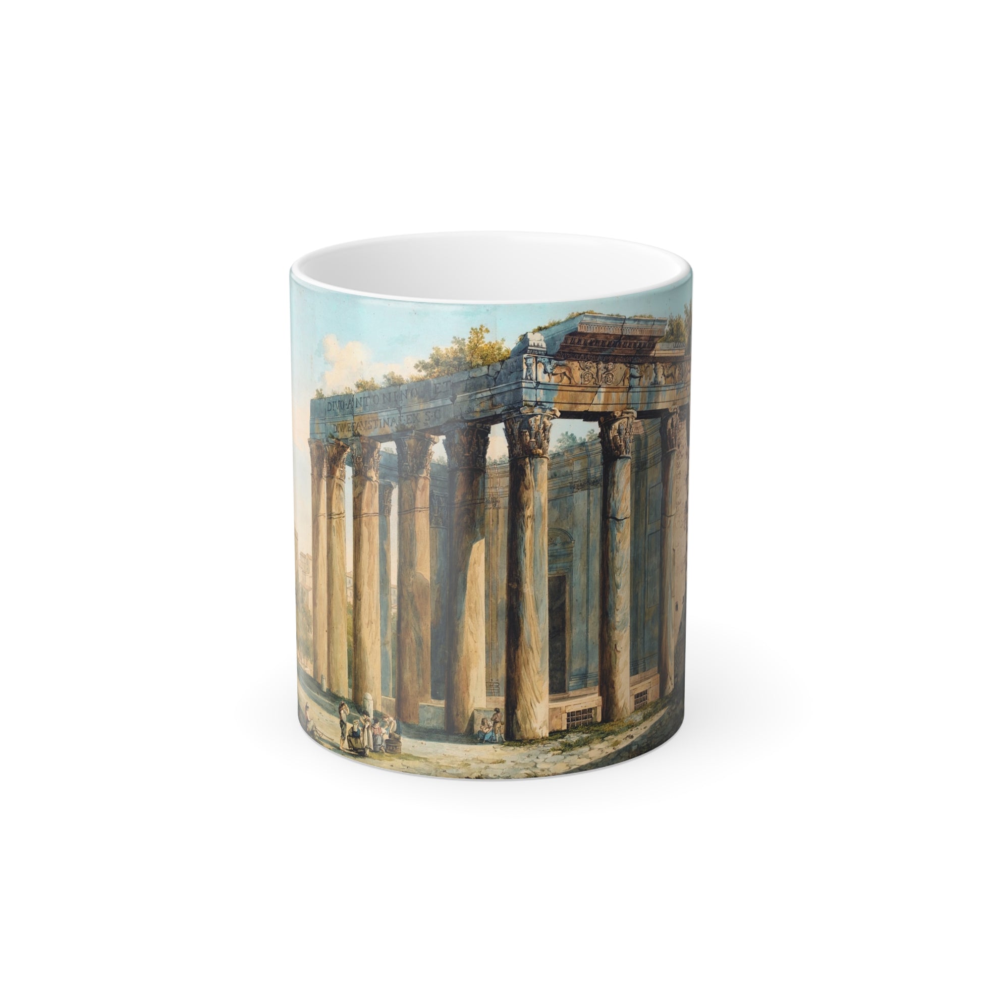 Franz Kaiserman (1765-1833) Rome, The Temple of Antoninus and Faustina - Watercolour - Color Changing Mug 11oz-11oz-Go Mug Yourself