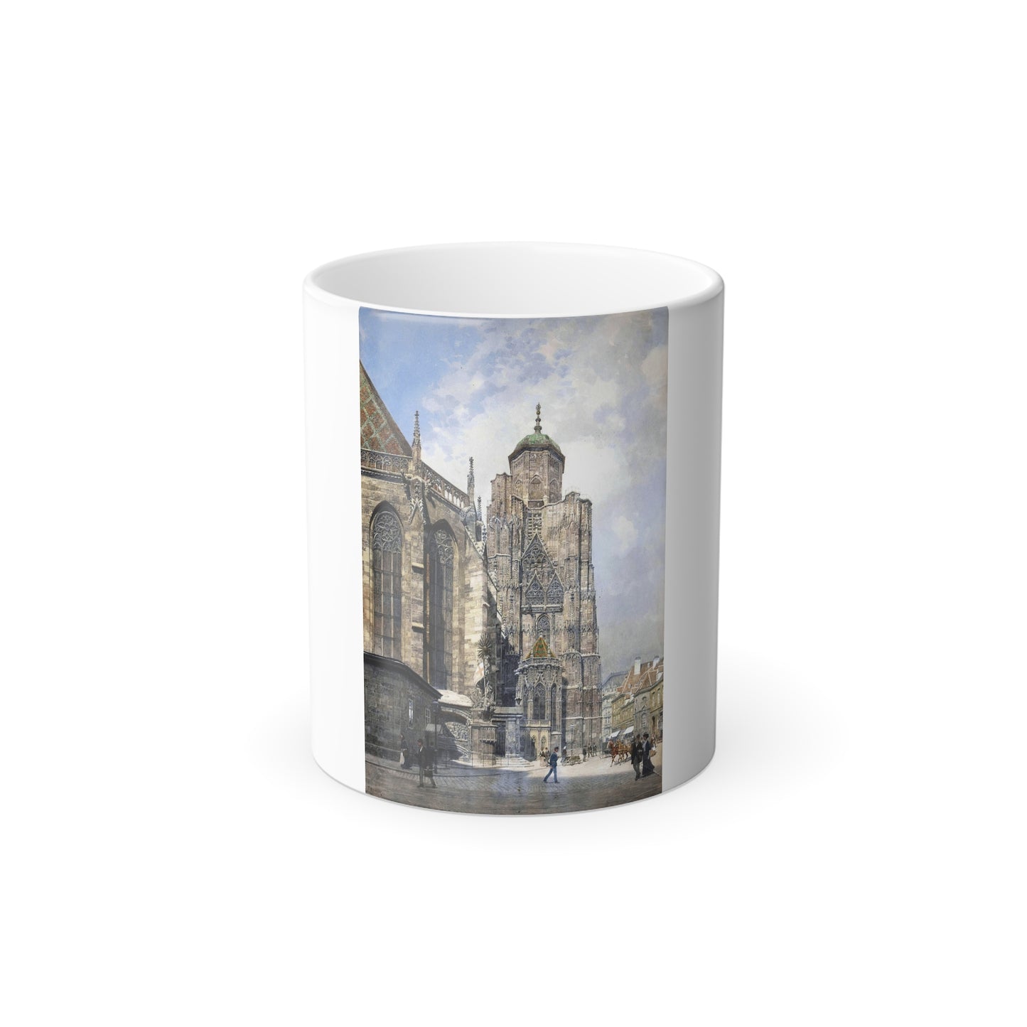 Franz Kopallik (1860-1931) Cathedral Square, Wien - Color Changing Mug 11oz-11oz-Go Mug Yourself