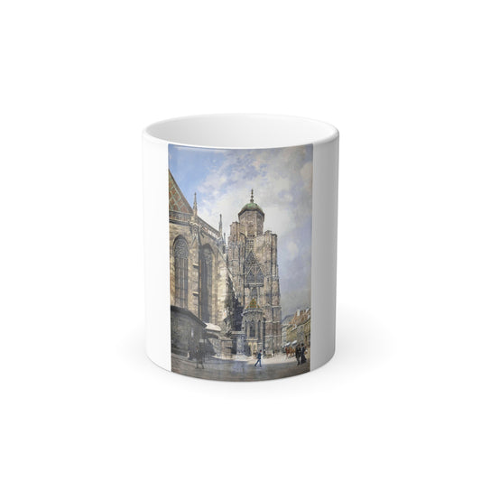 Franz Kopallik (1860-1931) Cathedral Square, Wien - Color Changing Mug 11oz-11oz-Go Mug Yourself