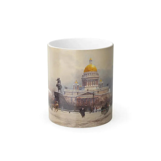 Franz Kopallik (1860-1931) St Isaac's Cathedral - Gouache, Watercolour and Ink on Paper - Color Changing Mug 11oz 11oz - Go Mug Yourself