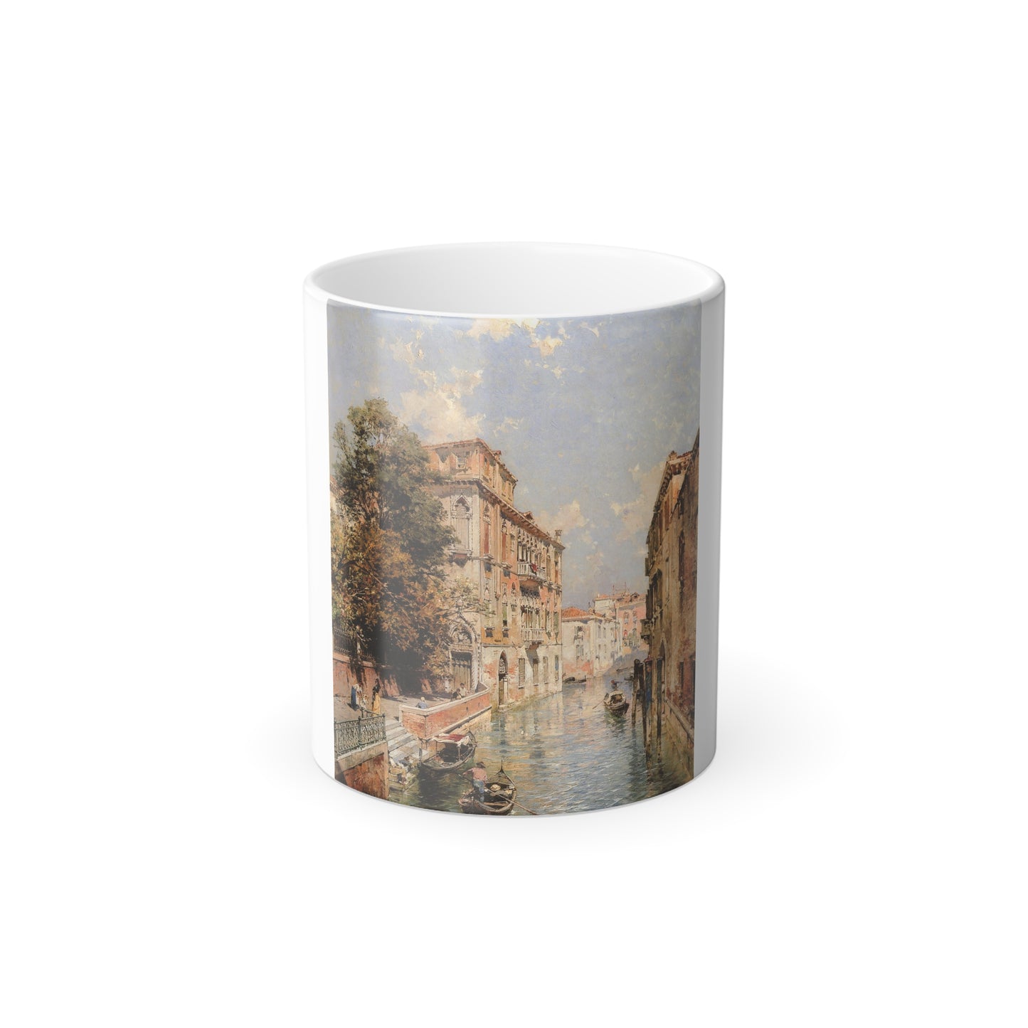 Franz Richard Unterberger (1838-1902) a view in venice,rio st marina - Color Changing Mug 11oz-11oz-Go Mug Yourself