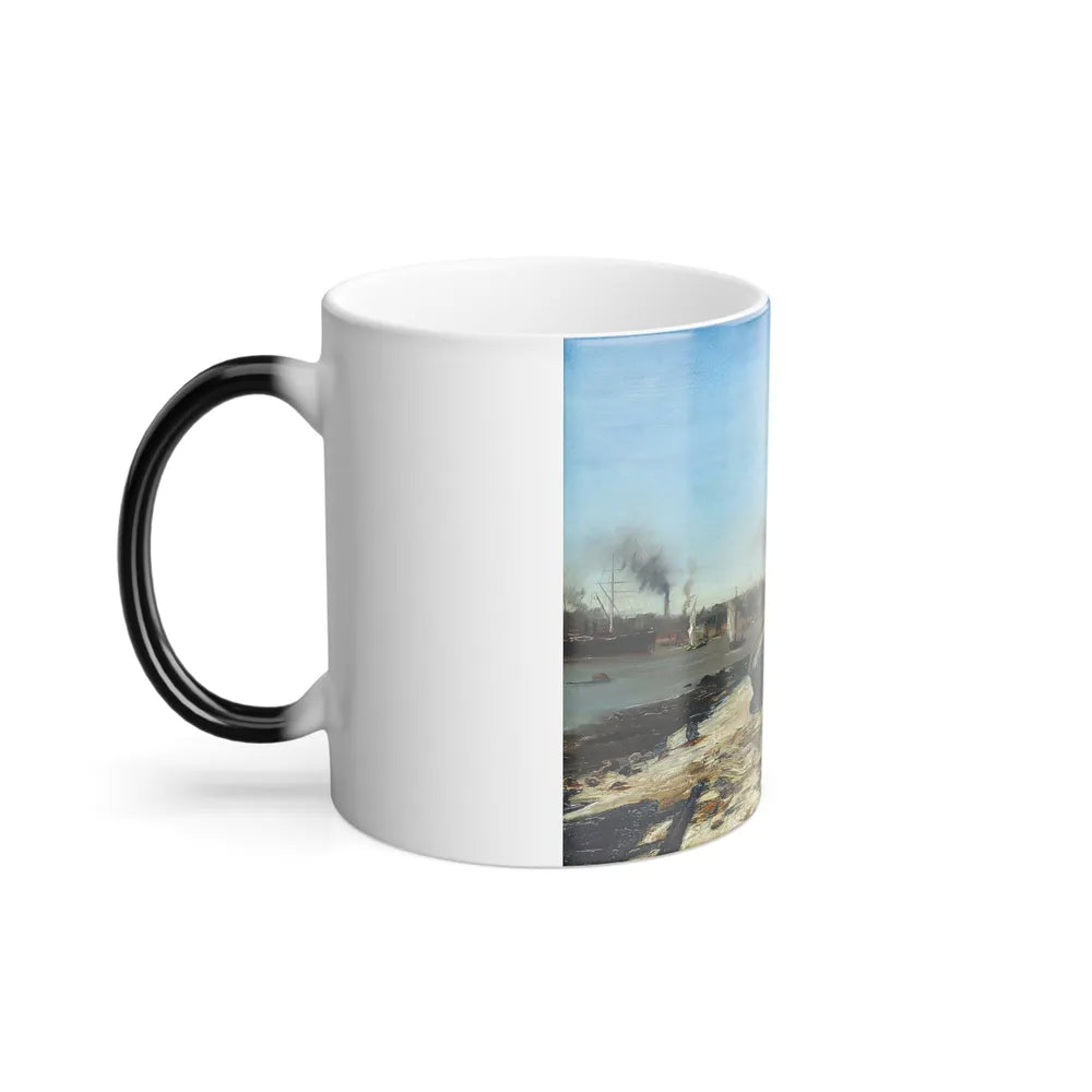 Franz Roubaud (1856-1928) A Boat on the Shore Oil on canvas - 1889 - Color Changing Mug 11oz-Go Mug Yourself