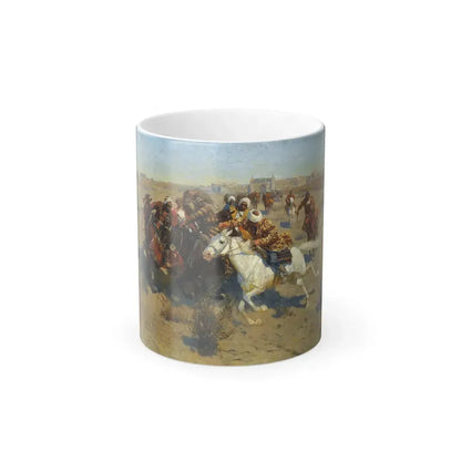 Franz Roubaud (1856-1928) A Game of Buzkashi - Color Changing Mug 11oz 11oz - Go Mug Yourself