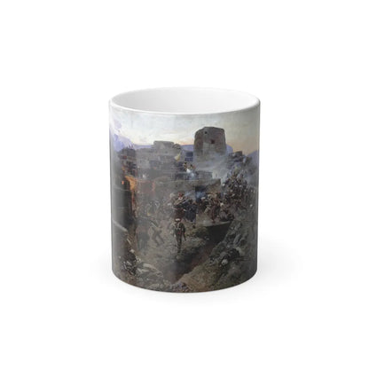 Franz Roubaud (1856-1928) Assault on Gimry (Murid War) - Oil on Canvas 1891 - Color Changing Mug 11oz-11oz-Go Mug Yourself