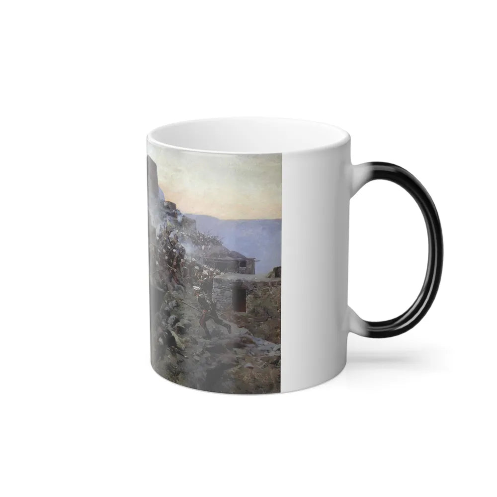 Franz Roubaud (1856-1928) Assault on Gimry (Murid War) - Oil on Canvas 1891 - Color Changing Mug 11oz-Go Mug Yourself