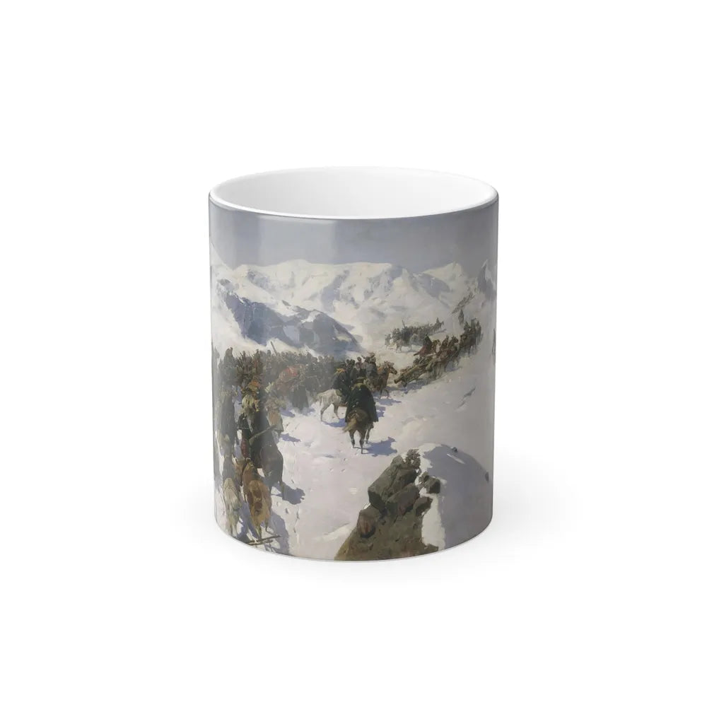 Franz Roubaud (1856-1928) Count Argutinsky crossing the Caucasian range - 1892 - Color Changing Mug 11oz-11oz-Go Mug Yourself