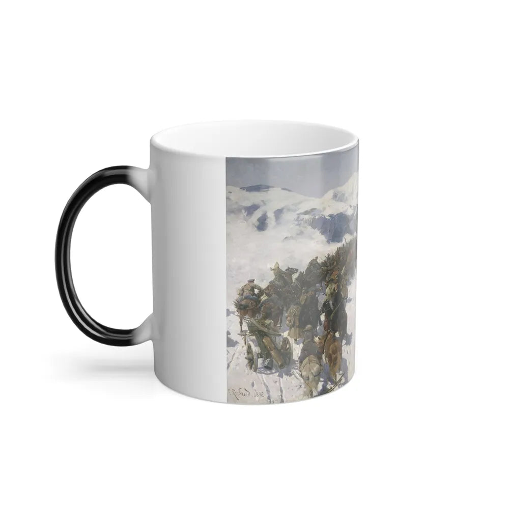 Franz Roubaud (1856-1928) Count Argutinsky crossing the Caucasian range - 1892 - Color Changing Mug 11oz-Go Mug Yourself