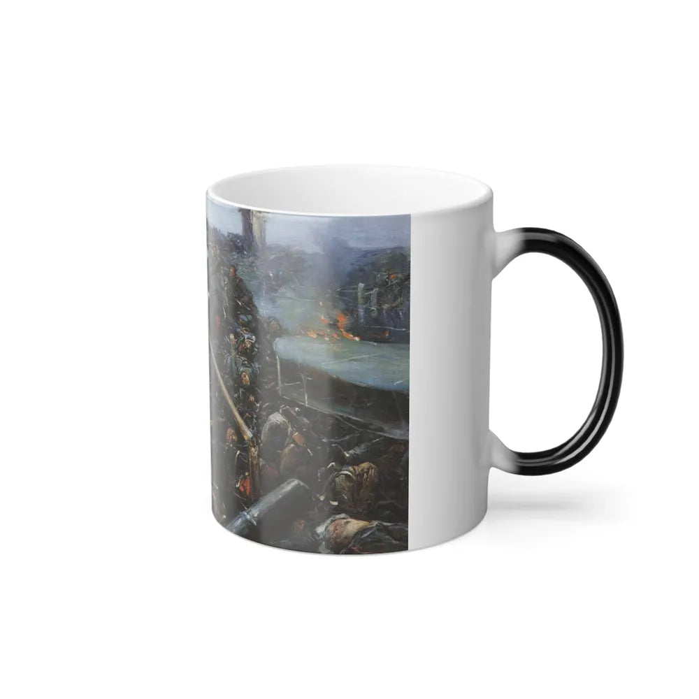 Franz Roubaud (1856-1928) Dante and Virgil in the trenches - 1915 - Color Changing Mug 11oz-Go Mug Yourself