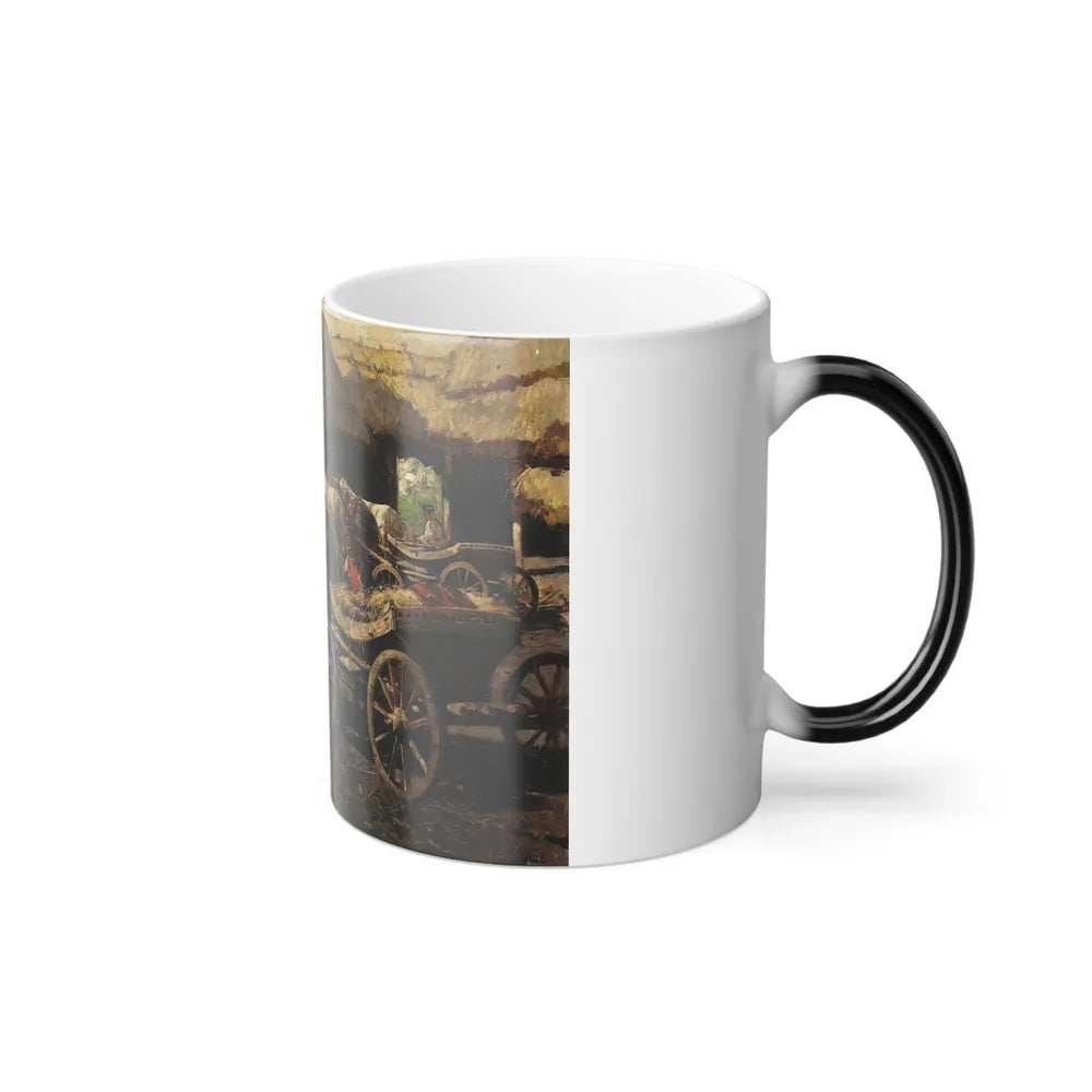 Franz Roubaud (1856-1928) Poststation im Kaukasus - oil on canvas 1913 - Color Changing Mug 11oz-Go Mug Yourself