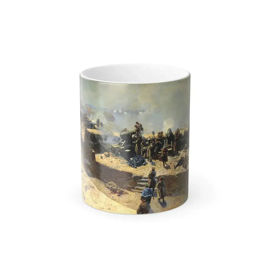 Franz Roubaud (1856-1928) Reflection of the bombing of the Anglo-French fleet from the Alexander Battery-0 - Color Changing Mug 11oz 11oz - Go Mug Yourself