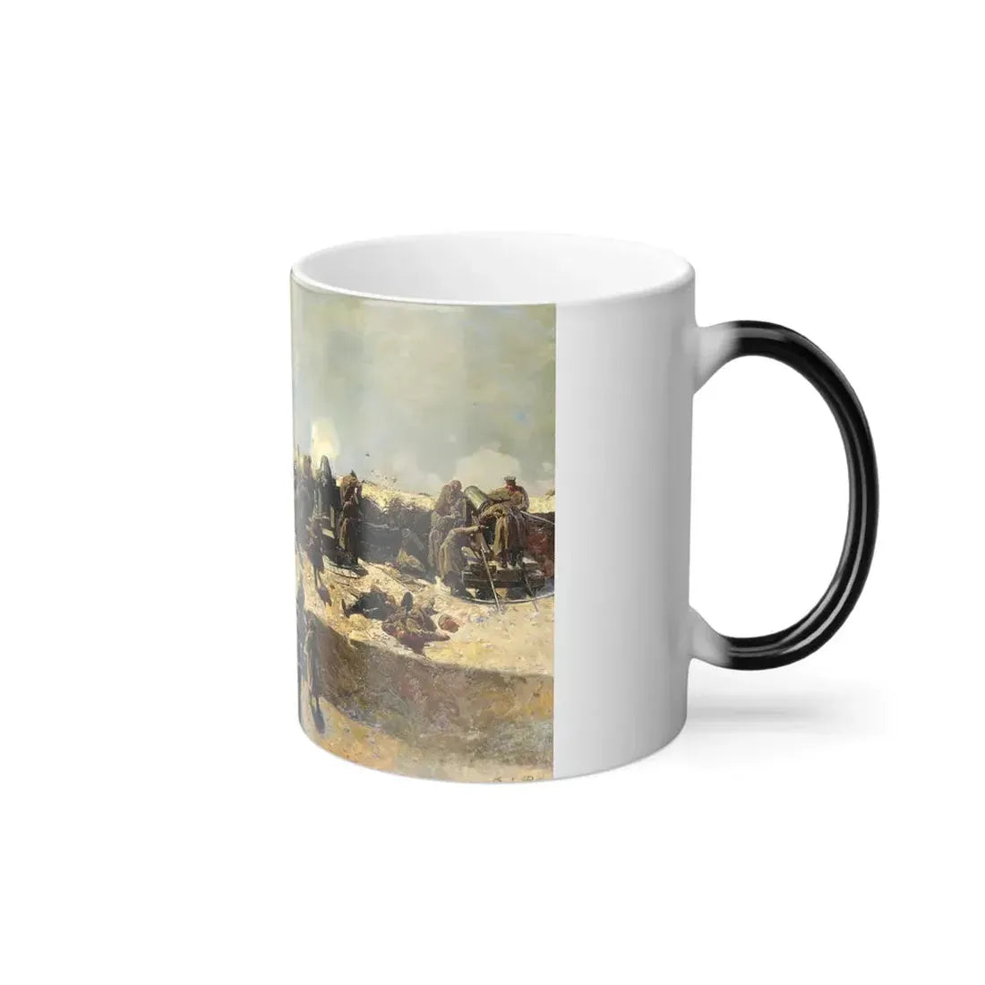 Franz Roubaud (1856-1928) Reflection of the bombing of the Anglo-French fleet from the Alexander Battery-0 - Color Changing Mug 11oz - Go Mug Yourself