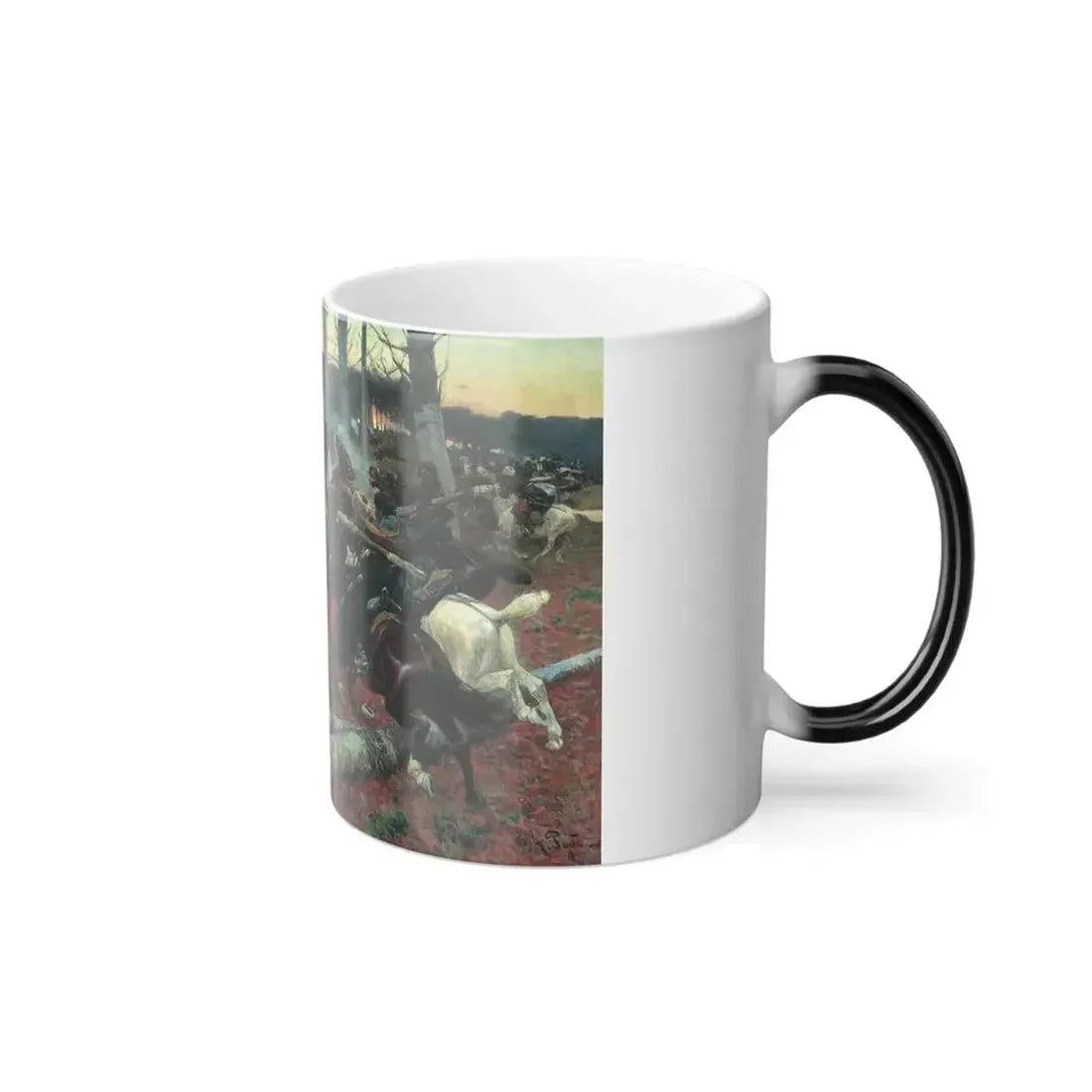 Franz Roubaud (1856-1928) Scene from Caucasian war - Color Changing Mug 11oz - Go Mug Yourself