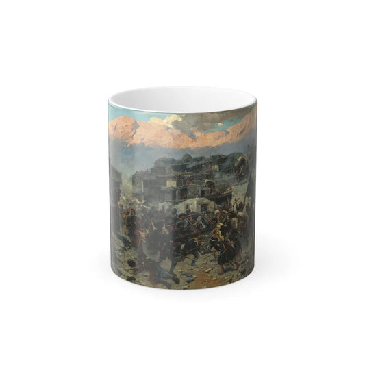 Franz Roubaud (1856-1928) Storming of Salta - Oil on Canvas 1898 - Color Changing Mug 11oz-11oz-Go Mug Yourself