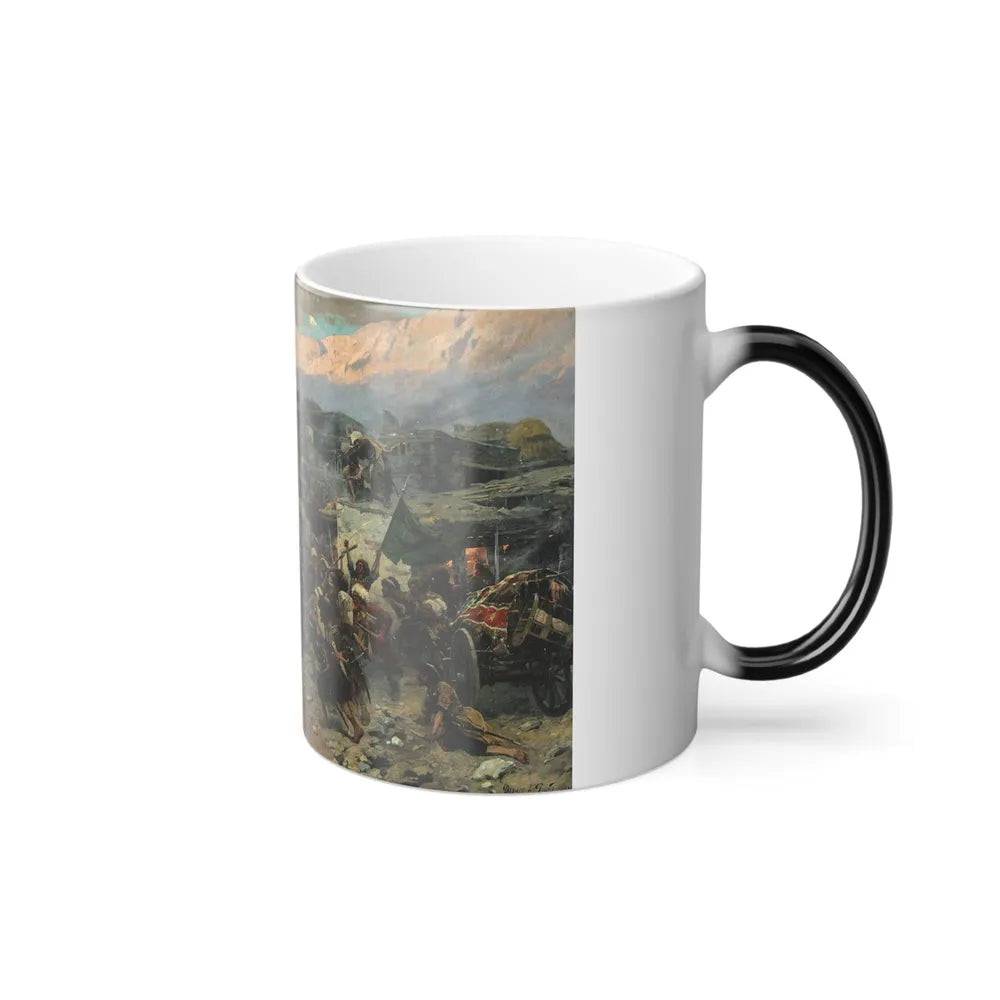 Franz Roubaud (1856-1928) Storming of Salta - Oil on Canvas 1898 - Color Changing Mug 11oz-Go Mug Yourself